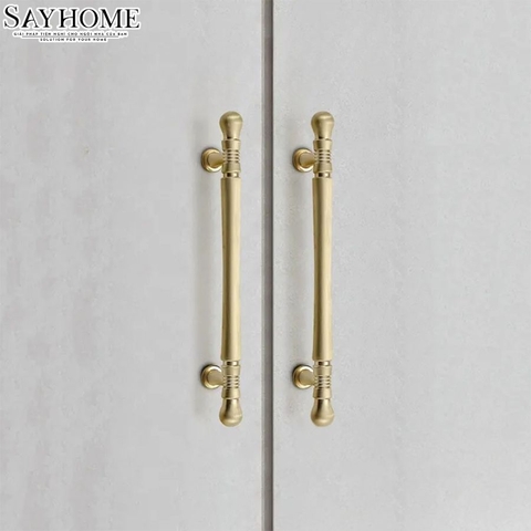 Tay nắm tủ tân cổ điển Vintage màu vàng gold SH9880