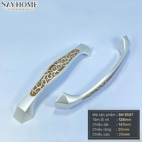 Tay nắm tủ tân cổ điển vintage màu bạc vàng SH5587