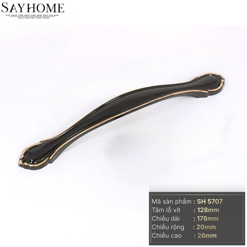 Tay nắm tủ tân cổ điển Vintage màu đen bóng SH5707