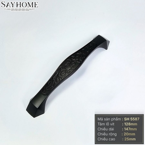 Tay nắm tủ tân cổ điển vintage màu đen mờ SH5587