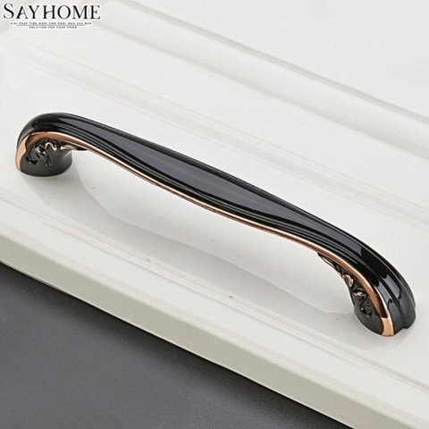 Tay nắm tủ tân cổ điển Vintage màu đen rose gold SH8867
