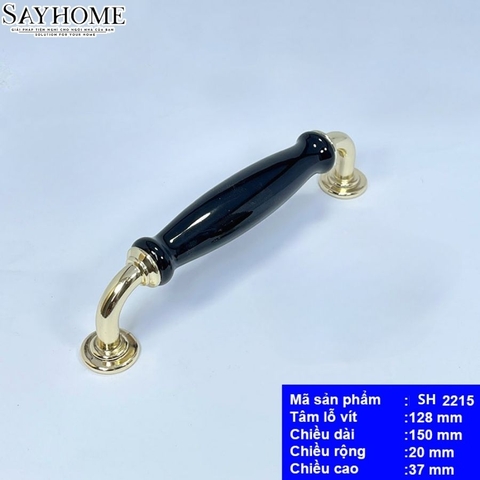 Tay nắm tủ tân cổ điển Vintage màu đen vàng SH2215