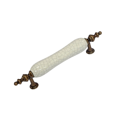 Tay nắm tủ tân cổ điển Vintage màu đồng mặt sứ trắng SH5841