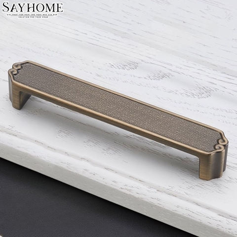 Tay nắm tủ tân cổ điển vintage màu đồng SH8888