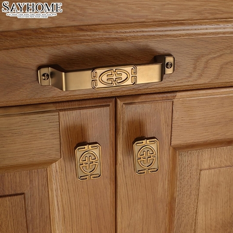 Tay nắm tủ tân cổ điển vintage màu đồng SH8891
