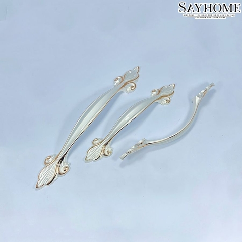 Tay nắm tủ tân cổ điển vintage màu vàng gold, đen, trắng ngọc trai vàng, đồng đen và đồng đỏ SH8859
