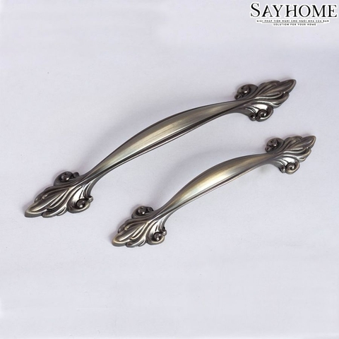 Tay nắm tủ tân cổ điển vintage màu vàng gold, đen, trắng ngọc trai vàng, đồng đen và đồng đỏ SH8859