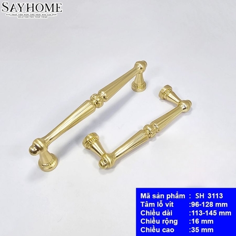 Tay nắm tủ tân cổ điển vintage màu vàng gold SH3113