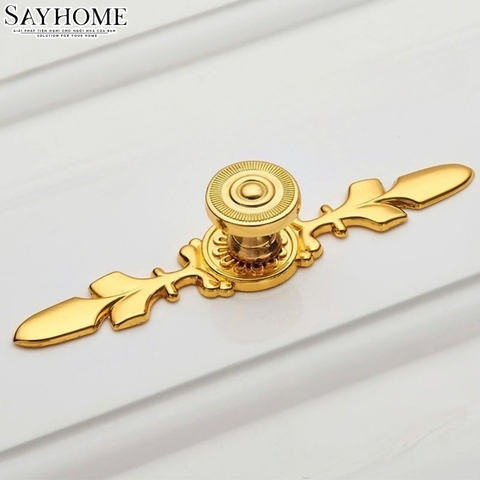 Tay nắm tủ tân cổ điển vintage màu vàng gold SH8062