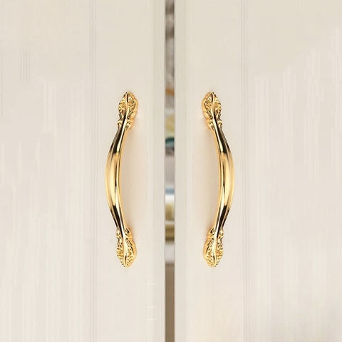 Tay nắm tủ tân cổ điển Vintage màu vàng gold SH9393