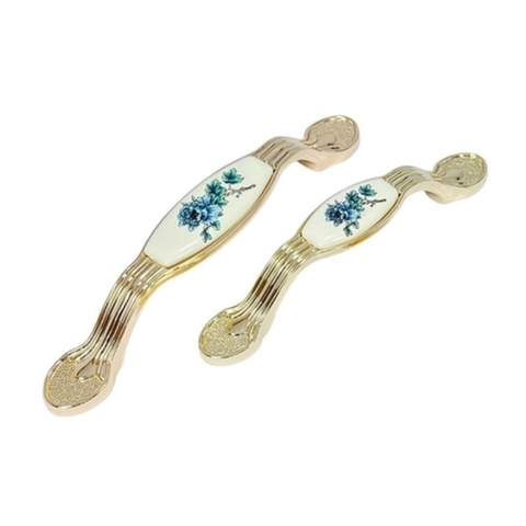 Tay nắm tủ tân cổ điển Vintage màu vàng trắng SH9023