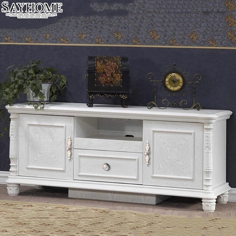 Tay nắm tủ tân cổ điển vintange màu trắng vàng SH8853