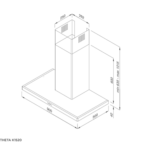 Máy hút mùi chữ T RANGE HOOD Malloca THETA K1520