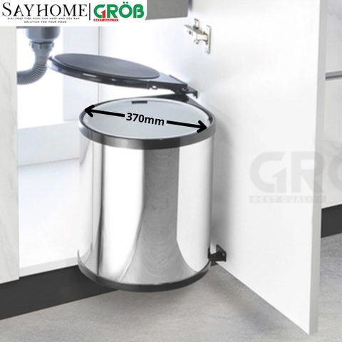 Thùng rác GROB EG- 101, EG- 103  tròn gắn cánh - Hàng chính hãng GROB
