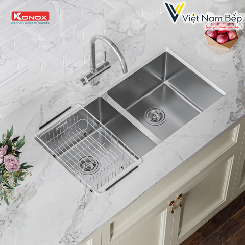 Vòi rửa bát ba đường nước Trim-Water Chrome - Chính hãng KONOX