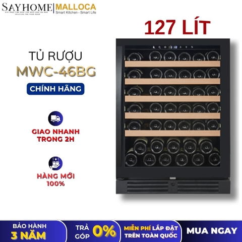 Tủ rượu MALLOCA MWC-46BG độc lập hoặc âm tủ 127L (46 chai) - Hàng chính hãng