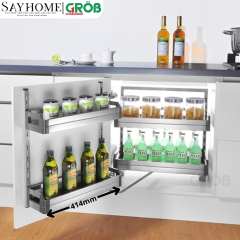 Tủ đồ khô GROB GH-245/260 2 tầng inox hộp - Hàng chính hãng GROB