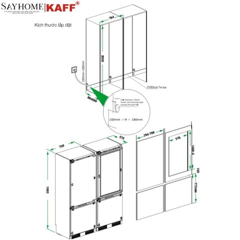 Tủ lạnh KAFF KF - BI449W LUXURY âm toàn phần 436 lít tại thành phố Hồ Chí Minh