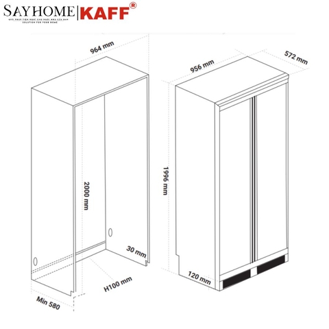 Tủ lạnh KAFF KF - BI555W LUXURY âm toàn phần 2 cánh 540 lít tại thành phố Hồ Chí Minh