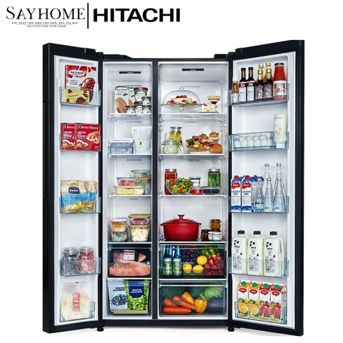 Tủ lạnh 2 cánh màu đen Hitachi HRSN9713ESUVN 656 Lít - Hàng chính hãng