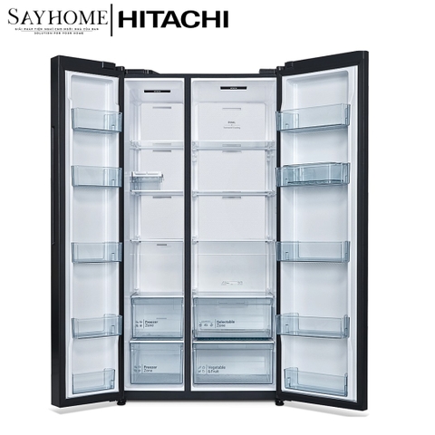 Tủ lạnh 2 cánh màu đen Hitachi HRSN9713ESGBKVN 656 Lít - Hàng chính hãng