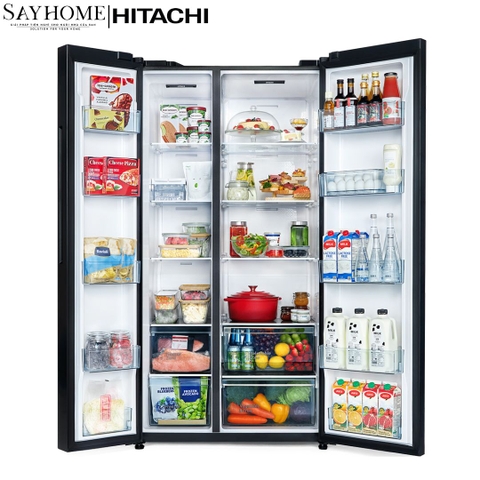 Tủ lạnh 2 cánh màu trắng Hitachi HRSN9713ESMGWVN 656 Lít - Hàng chính hãng