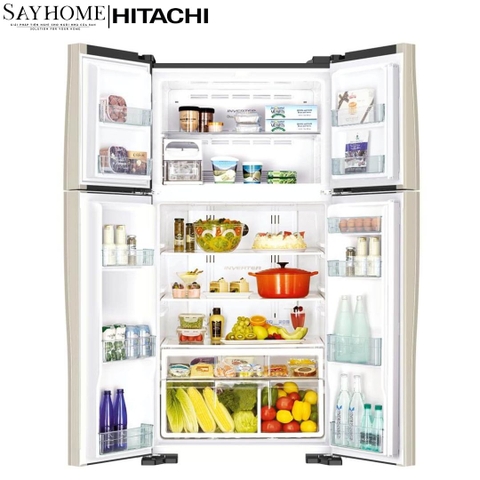 Tủ lạnh 4 cánh màu đen Hitachi R-FW650PGV8 509 Lít - Hàng chính hãng