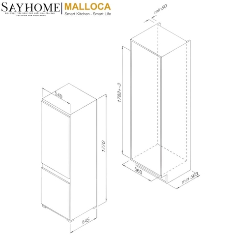 Tủ lạnh MALLOCA MF-246EBI dung tích 246L - Hàng chính hãng