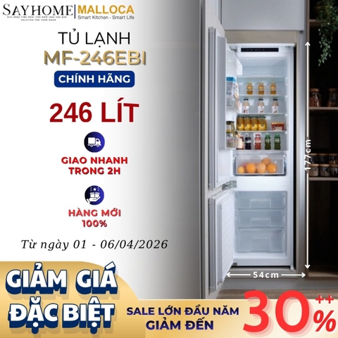 Tủ lạnh MALLOCA MF-246EBI dung tích 246L - Hàng chính hãng