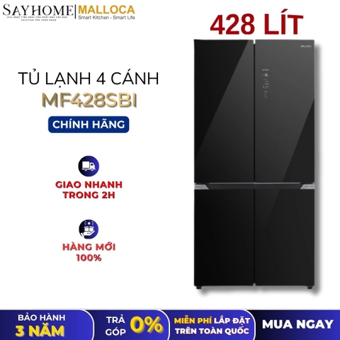 Tủ lạnh MALLOCA MF428SBI Kitchen-Fit 4 cánh, dung tích 428L - Hàng chính hãng