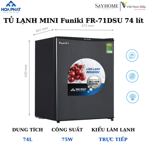 Tủ lạnh mini Funiki FR-71DSU 74 Lít tại thành phố Hồ Chí Minh