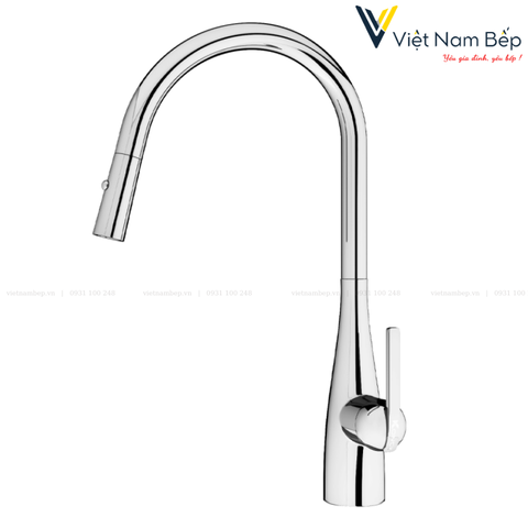 Vòi rửa bát dây rút Curva Chrome - Chính hãng KONOX