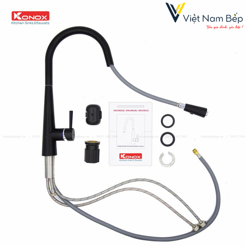 Vòi rửa bát dây rút KN1901B - Chính hãng KONOX