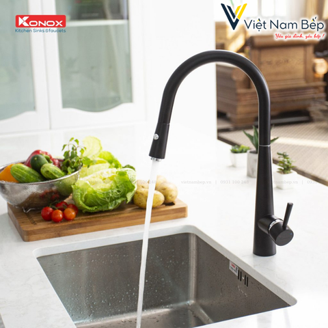 Vòi rửa bát dây rút KN1901B - Chính hãng KONOX
