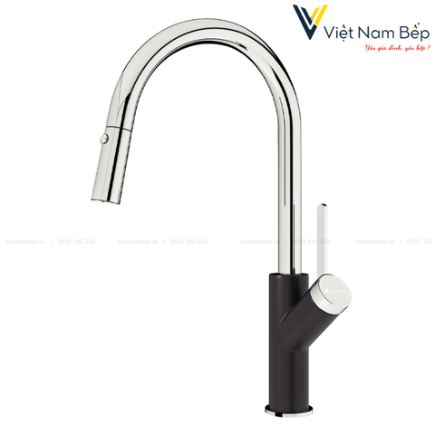 Vòi rửa bát dây rút Ponte Black - Chính hãng KONOX