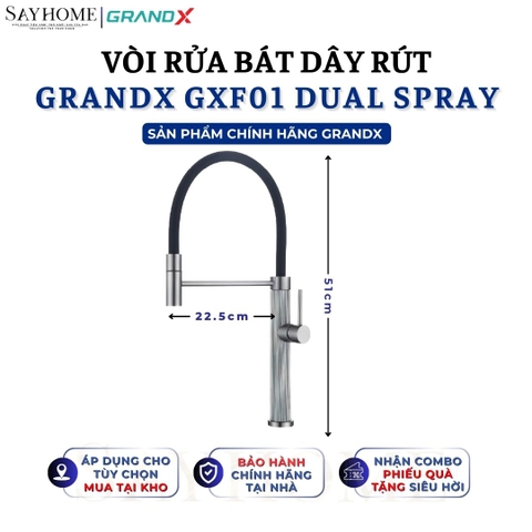 Vòi rửa chén GRANDX GXF01 DUAL SPRAY - Hàng chính hãng