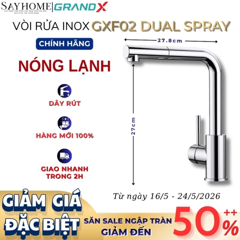 Vòi rửa chén GRANDX GXF02 DUAL SPRAY - Hàng chính hãng