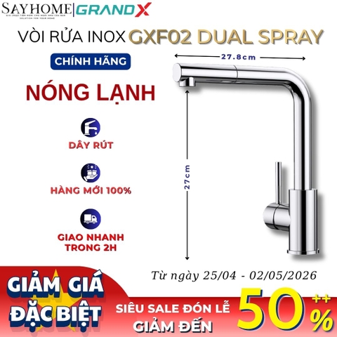 Vòi rửa chén GRANDX GXF02 DUAL SPRAY - Hàng chính hãng