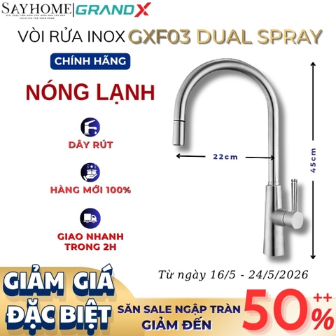 Vòi rửa chén GRANDX GXF03 DUAL SPRAY - Hàng chính hãng