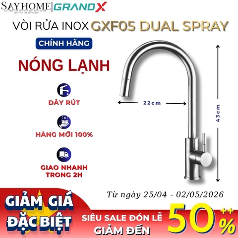 Vòi rửa chén GRANDX GXF05 DUAL SPRAY - Hàng chính hãng