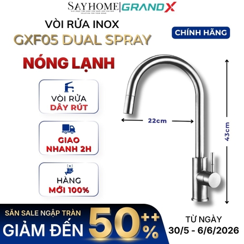 Vòi rửa chén GRANDX GXF05 DUAL SPRAY - Hàng chính hãng