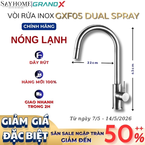Vòi rửa chén GRANDX GXF05 DUAL SPRAY - Hàng chính hãng