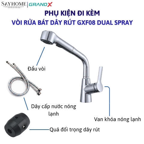 Vòi rửa chén GRANDX GXF08 DUAL SPRAY tại thành phố Hồ Chí Minh