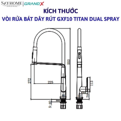Vòi rửa chén GRANDX GXF10 TITAN DUAL SPRAY tại thành phố Hồ Chí Minh
