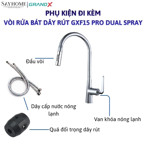 Vòi rửa chén GRANDX GXF15Pro DUAL SPRAY tại thành phố Hồ Chí Minh