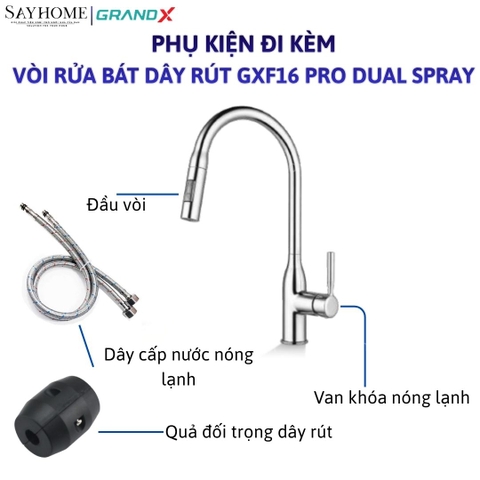 Vòi rửa chén GRANDX GXF16Pro DUAL SPRAY tại thành phố Hồ Chí Minh