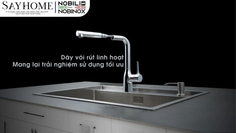 Vòi rửa chén NOBILI MANIA NB215T dây rút 1 chế độ - Hàng chính hãng