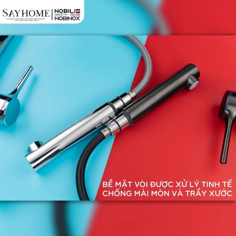Vòi rửa chén NOBILI MANIA NB215T dây rút 1 chế độ - Hàng chính hãng