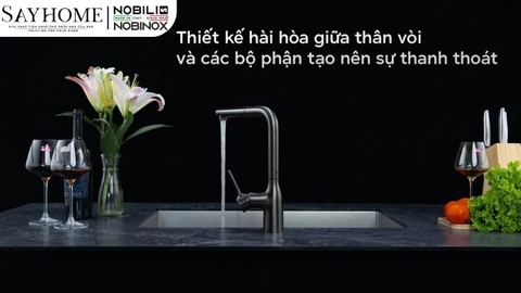 Vòi rửa chén NOBILI MANIA NB216LTB dây rút 1 chế độ - Hàng chính hãng