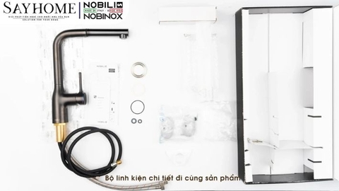 Vòi rửa chén NOBILI MANIA NB216LTB dây rút 1 chế độ - Hàng chính hãng